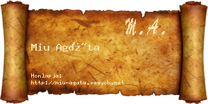 Miu Agáta névjegykártya